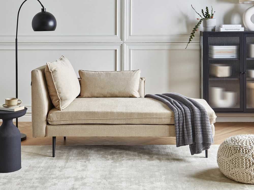Sofa Beliani Kairinis šezlongas YERRES smėlio spalvos