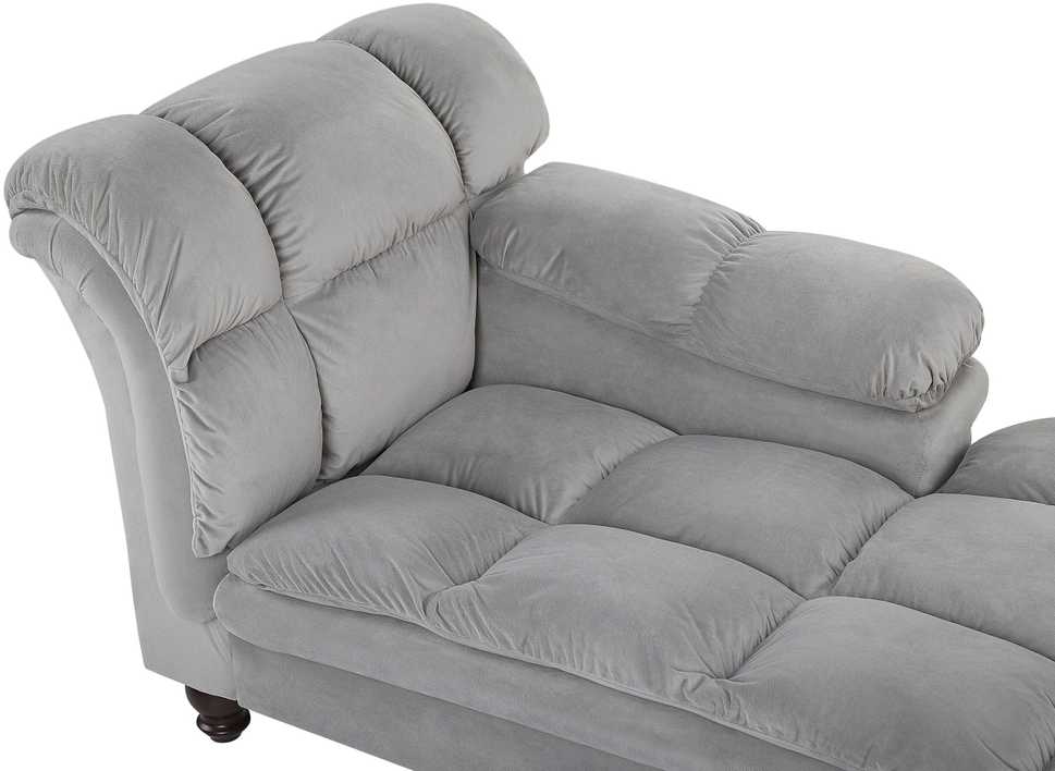 Sofa Beliani Kairinis šezlongas LORMONT veliūrinis, šviesiai pilkas