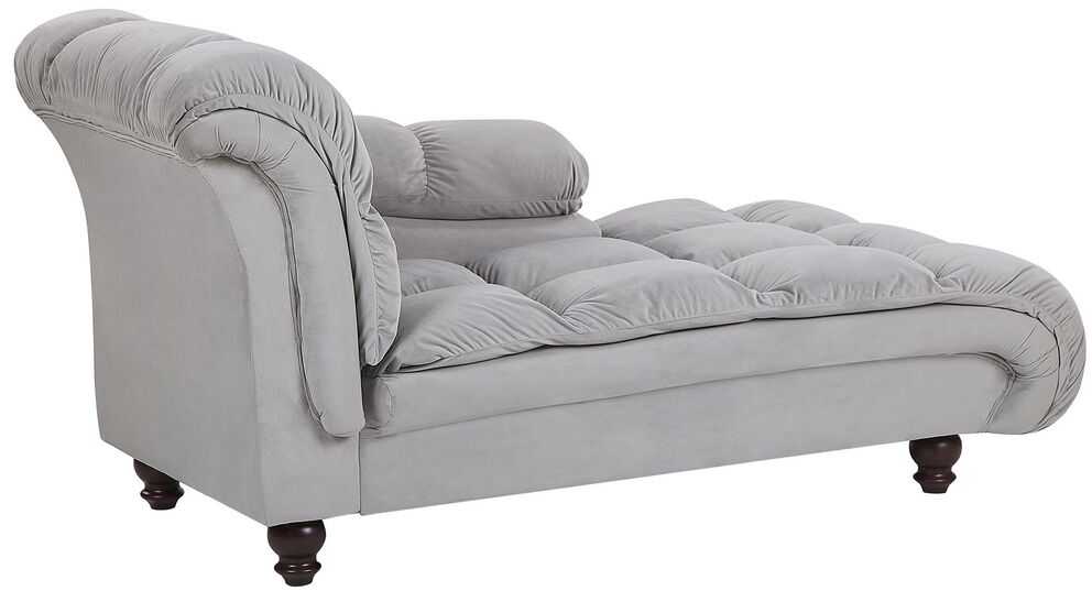Sofa Beliani Kairinis šezlongas LORMONT veliūrinis, šviesiai pilkas