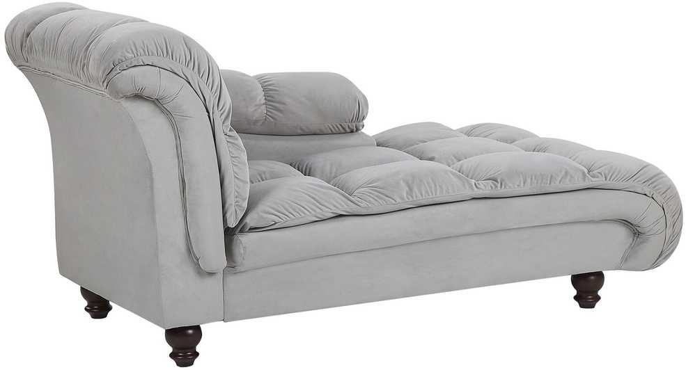 Sofa Beliani Kairinis šezlongas LORMONT veliūrinis, šviesiai pilkas
