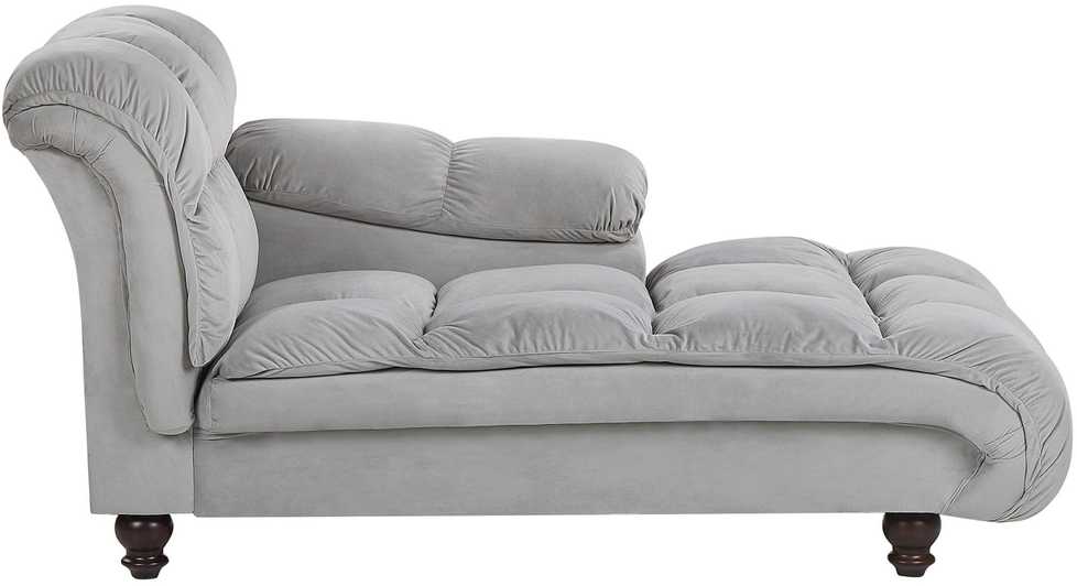 Sofa Beliani Kairinis šezlongas LORMONT veliūrinis, šviesiai pilkas