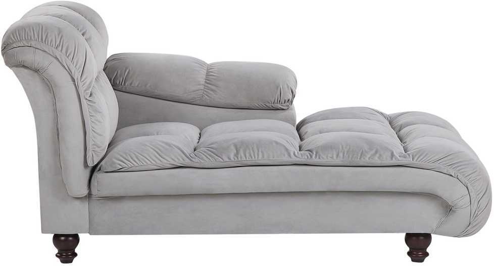 Sofa Beliani Kairinis šezlongas LORMONT veliūrinis, šviesiai pilkas