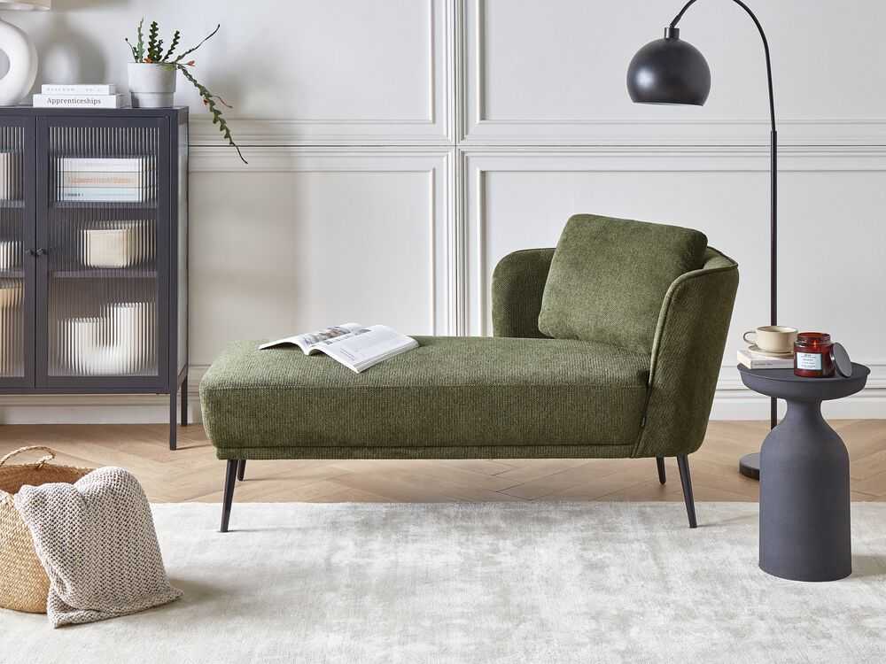 Sofa Beliani Dešininė šezlongo kėdė ARTHEZE tamsiai žalia