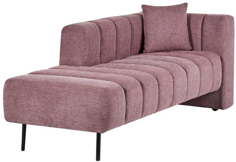 Sofa Beliani Dešininis gultas LANNILS rožinės spalvos