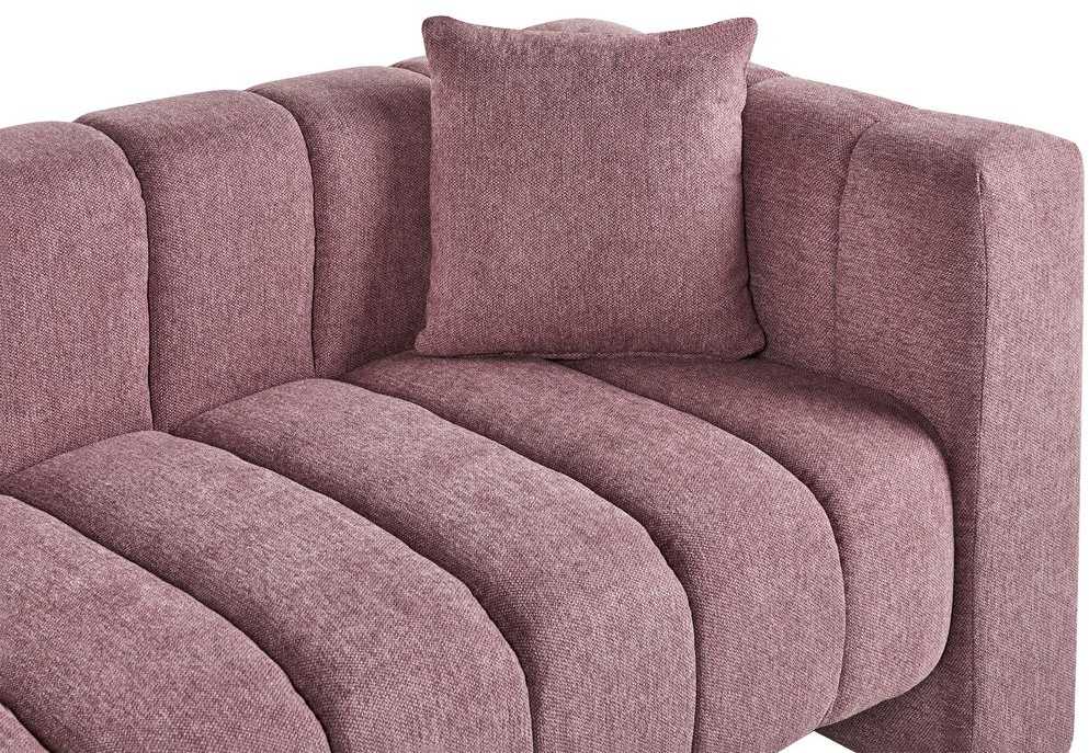 Sofa Beliani Dešininis gultas LANNILS rožinės spalvos