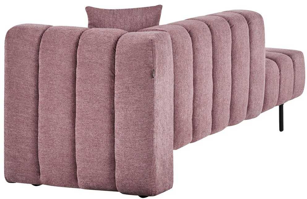 Sofa Beliani Dešininis gultas LANNILS rožinės spalvos
