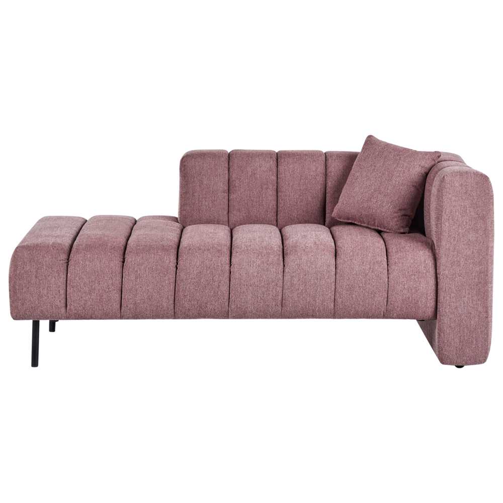 Sofa Beliani Dešininis gultas LANNILS rožinės spalvos