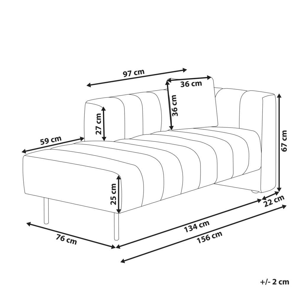 Sofa Beliani Dešininis šezlongas LANNILS šviesiai rudas