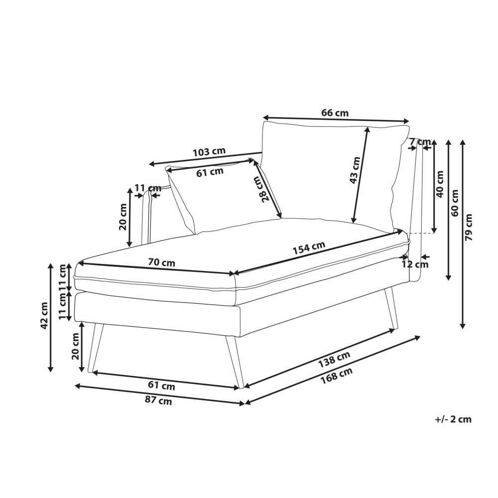 Beliani Dešininė gulto sofa YERRES smėlio spalvos