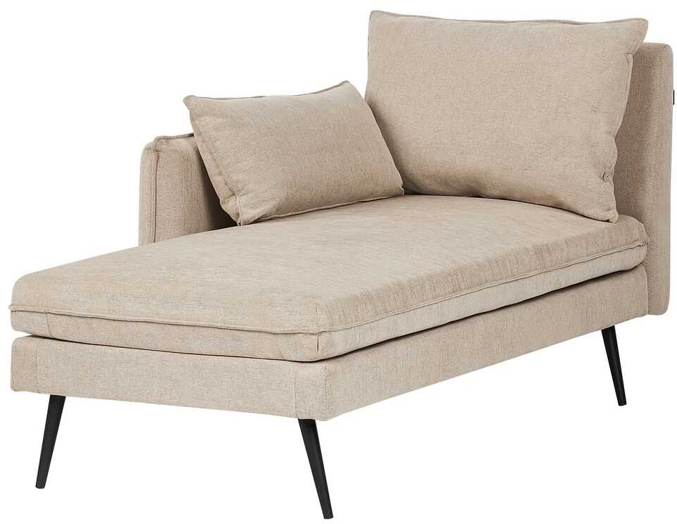 Beliani Dešininė gulto sofa YERRES smėlio spalvos