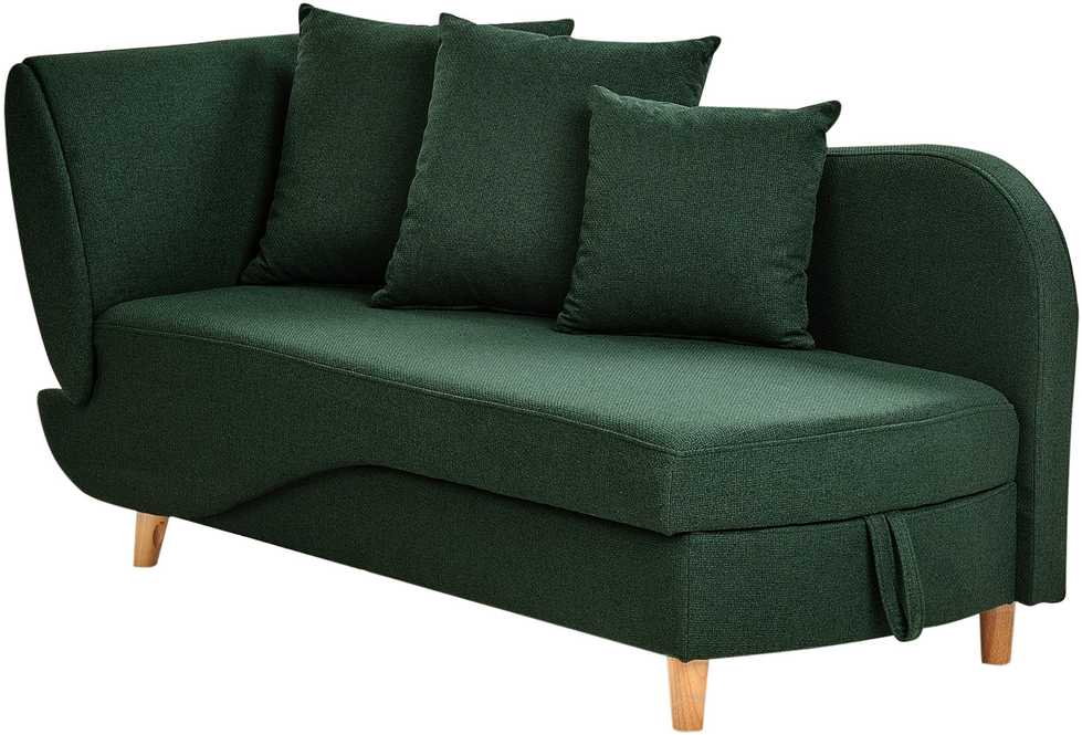 Sofa Beliani Kairinis sėdimas gultas MERI su daiktadėže, sintetinė lininė medžiaga, žalias