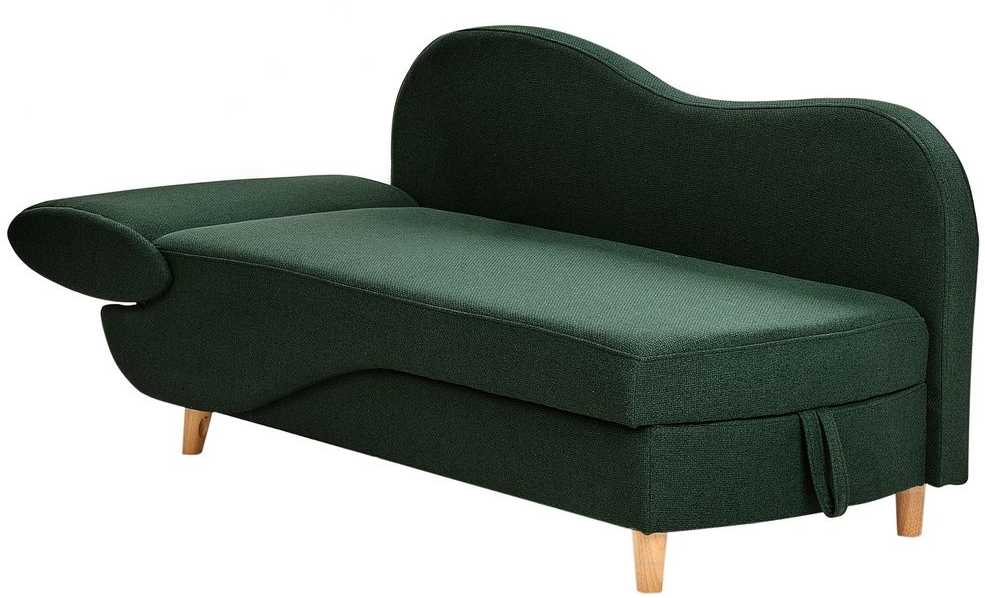 Sofa Beliani Kairinis sėdimas gultas MERI su daiktadėže, sintetinė lininė medžiaga, žalias