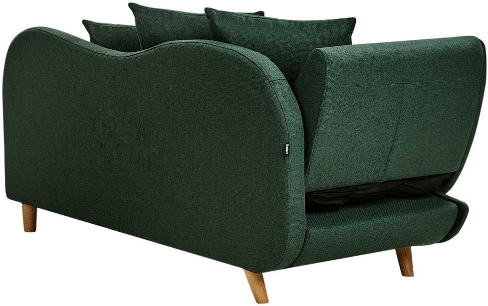 Sofa Beliani Kairinis sėdimas gultas MERI su daiktadėže, sintetinė lininė medžiaga, žalias