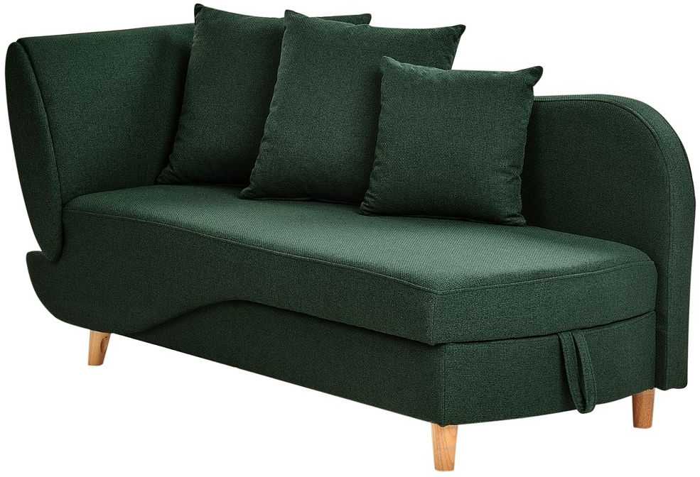 Sofa Beliani Kairinis sėdimas gultas MERI su daiktadėže, sintetinė lininė medžiaga, žalias