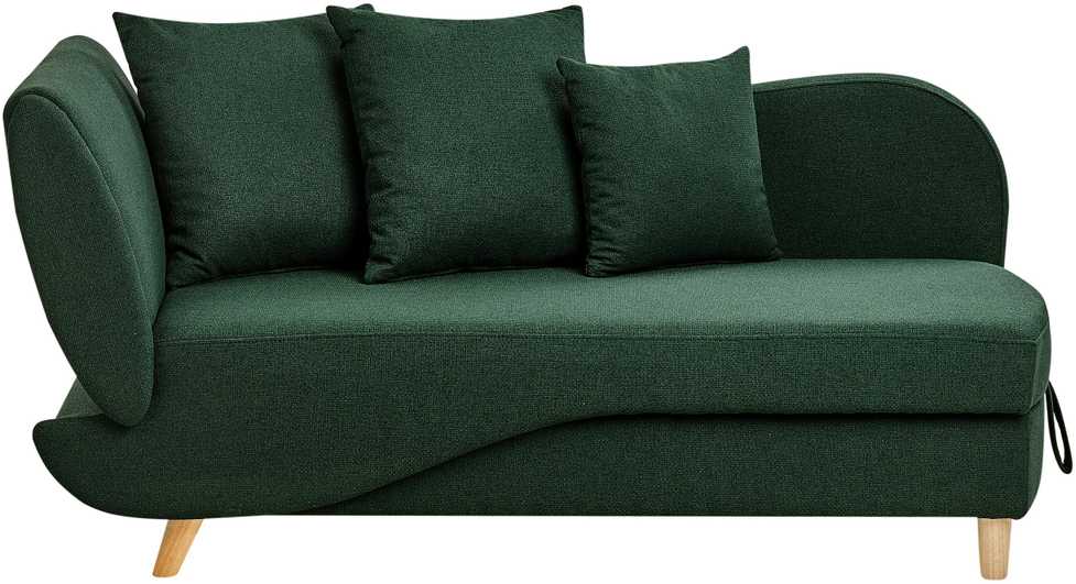 Sofa Beliani Kairinis sėdimas gultas MERI su daiktadėže, sintetinė lininė medžiaga, žalias