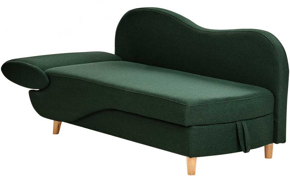 Sofa Beliani Kairinis sėdimas gultas MERI su daiktadėže, sintetinė lininė medžiaga, žalias