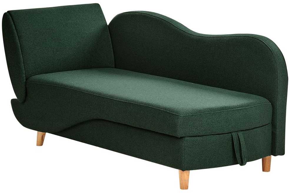 Sofa Beliani Kairinis sėdimas gultas MERI su daiktadėže, sintetinė lininė medžiaga, žalias