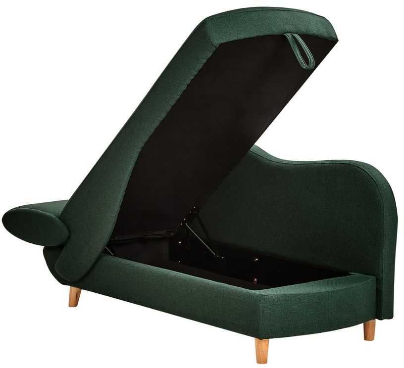 Sofa Beliani Kairinis sėdimas gultas MERI su daiktadėže, sintetinė lininė medžiaga, žalias