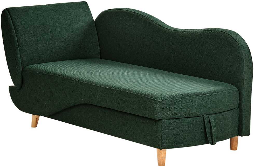Sofa Beliani Kairinis sėdimas gultas MERI su daiktadėže, sintetinė lininė medžiaga, žalias