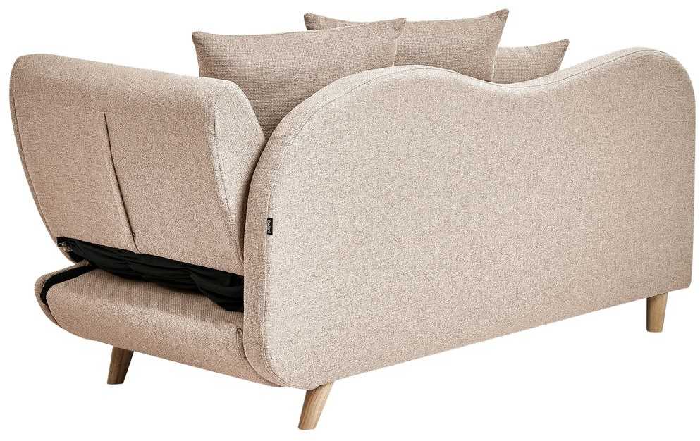 Sofa Beliani Dešininė šezlongas MERI sintetinis linas šviesiai rudas su daiktadėže