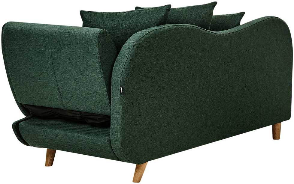 Sofa Beliani Dešininis šezlongas MERI, dirbtinio lino, žalias, su daiktadėže