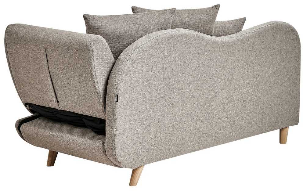 Sofa Beliani Dešininė šezlongas MERI sintetinis linas šviesiai rudas su daiktadėže