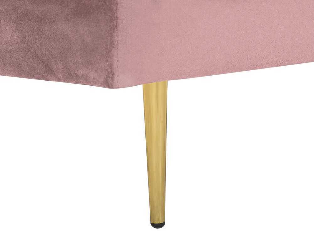 Sofa Beliani Kairinis szezlongas MIRAMAS, rožinis veliūras