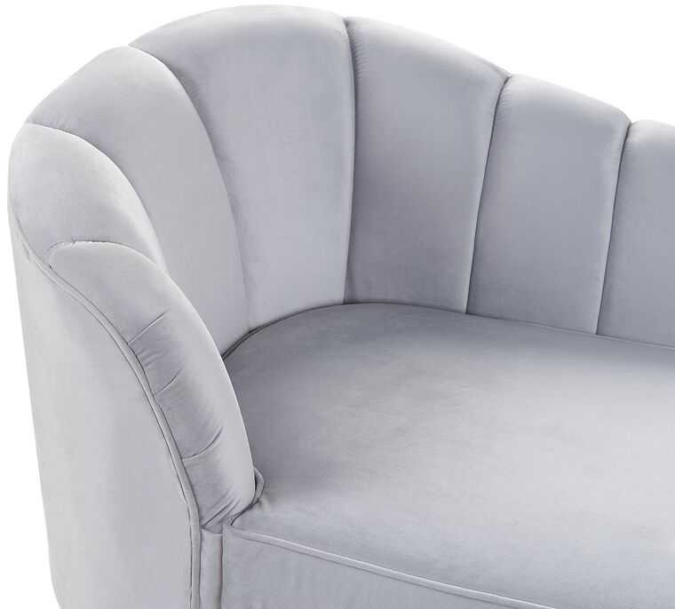 Sofa Beliani Kairysis šezlongas ALLIER, veliūras, šviesiai pilkas
