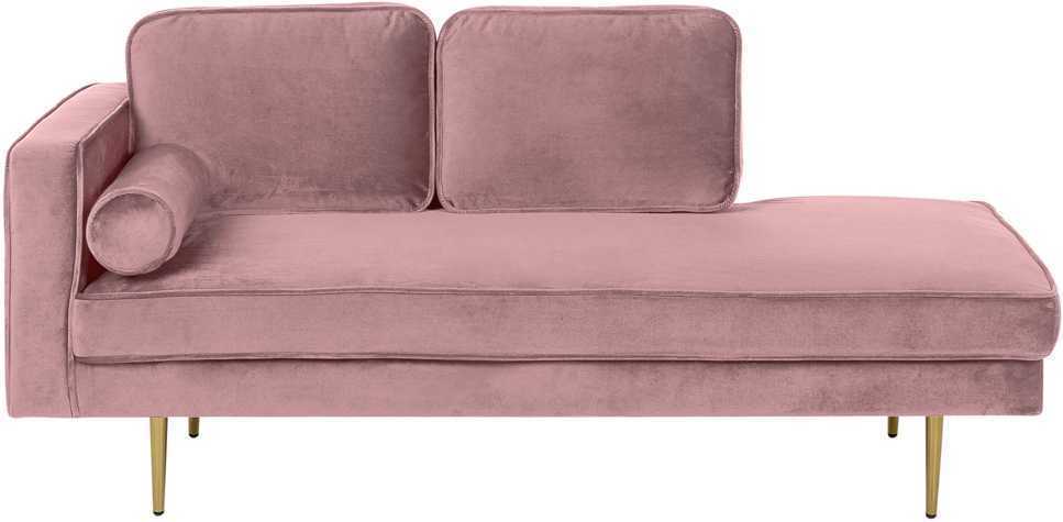 Sofa Beliani Kairinis szezlongas MIRAMAS, rožinis veliūras