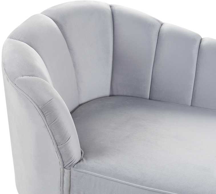 Sofa Beliani Kairysis šezlongas ALLIER, veliūras, šviesiai pilkas