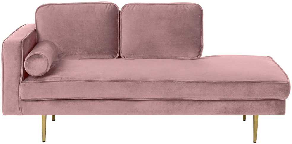 Sofa Beliani Kairinis szezlongas MIRAMAS, rožinis veliūras