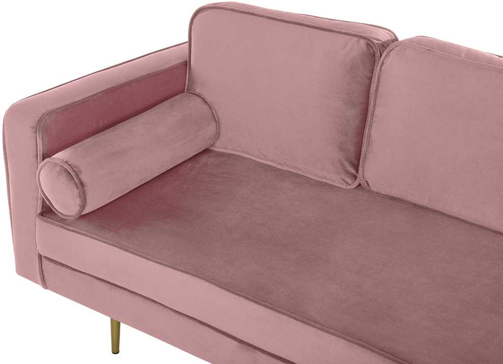 Sofa Beliani Kairinis szezlongas MIRAMAS, rožinis veliūras