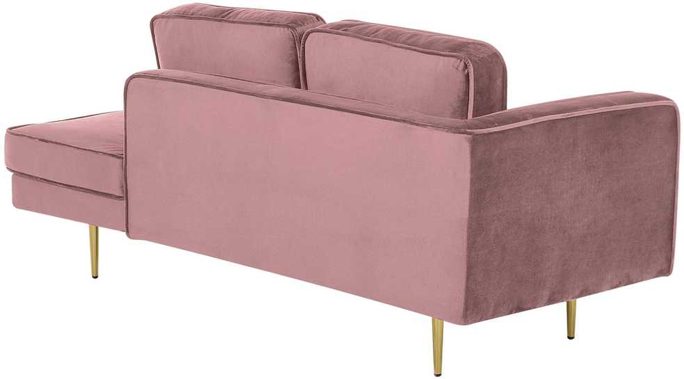 Sofa Beliani Kairinis szezlongas MIRAMAS, rožinis veliūras