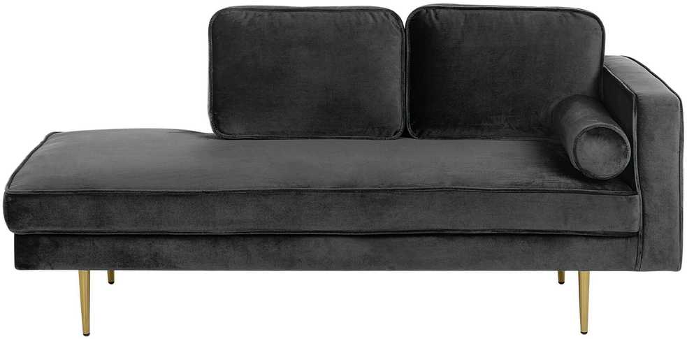 Sofa Beliani Dešininės pusės šezlongas MIRAMAS, veliūras, juodas