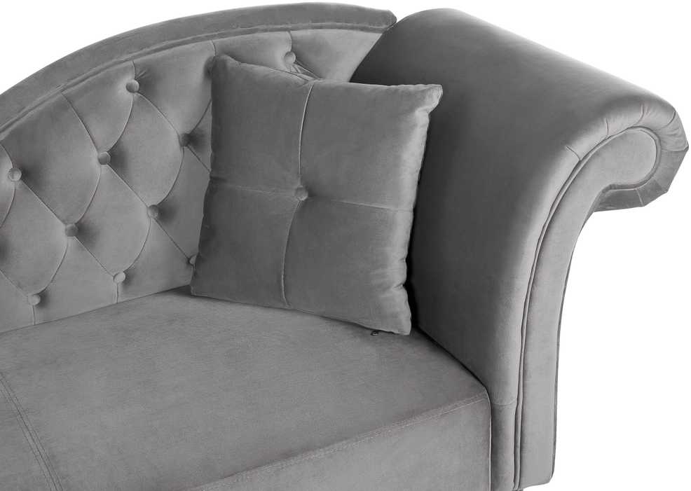 Sofa Beliani Dešininis gultas LATTES veliūrinis pilkas