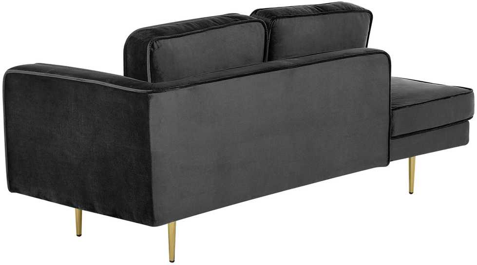 Sofa Beliani Dešininės pusės šezlongas MIRAMAS, veliūras, juodas