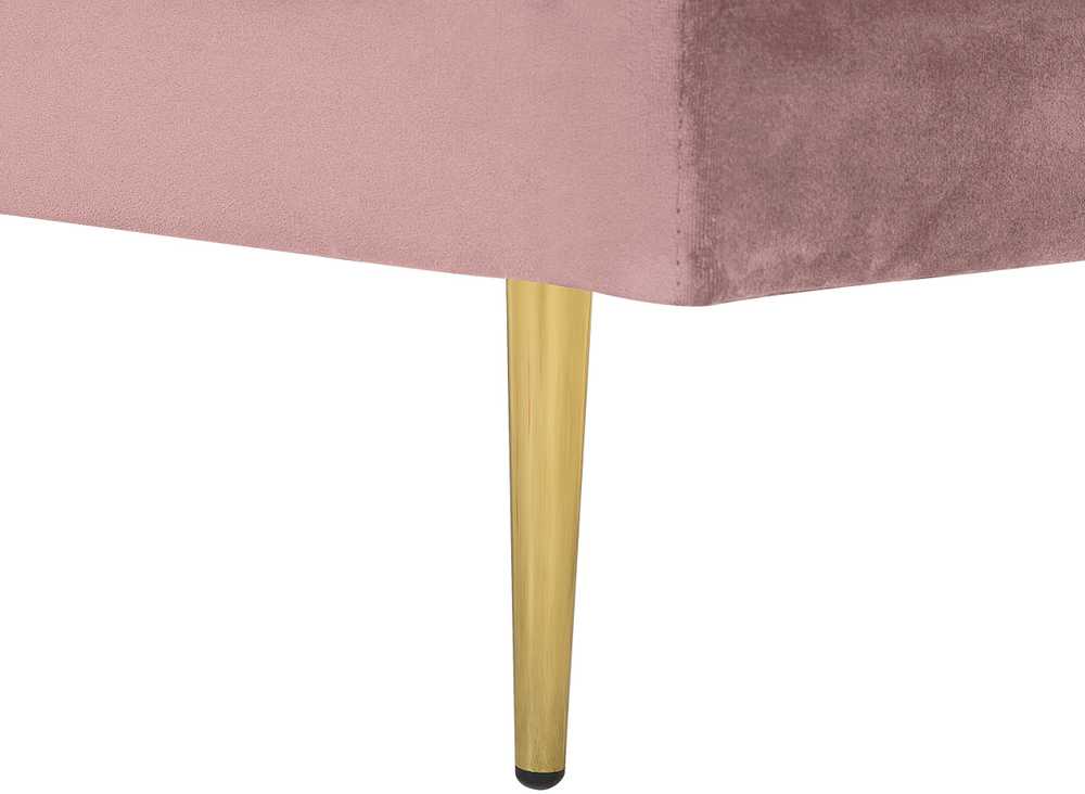 Sofa Beliani Dešininis šezlongas MIRAMAS aksominis rožinis