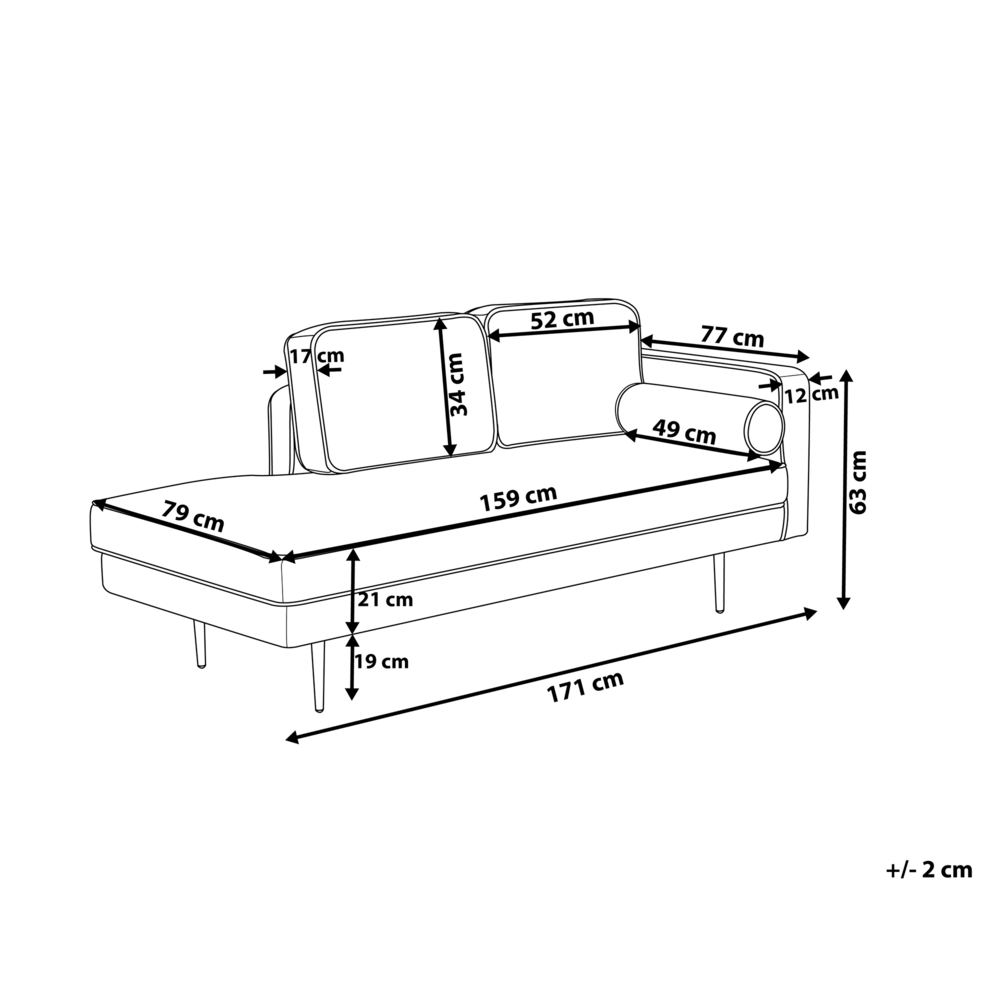 Beliani Dešininė gulto sofa MIRAMAS, veliūras, tamsiai mėlyna