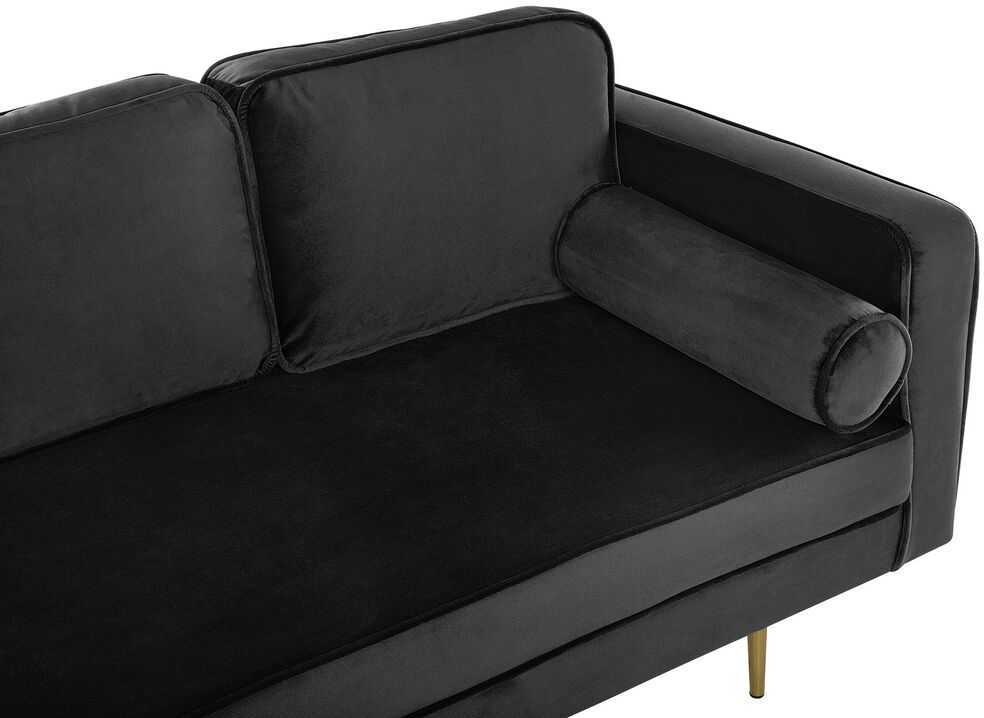 Sofa Beliani Dešininės pusės šezlongas MIRAMAS, veliūras, juodas