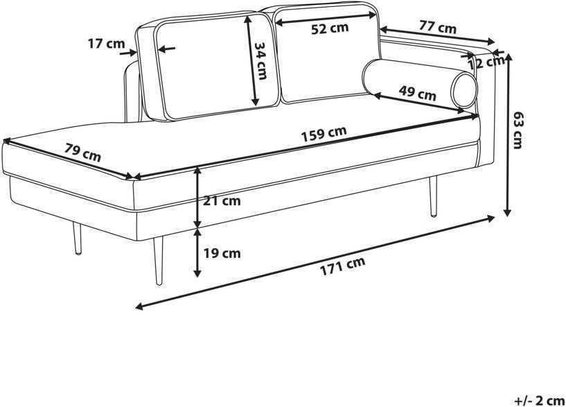 Sofa Beliani Dešininis šezlongas MIRAMAS aksominis rožinis