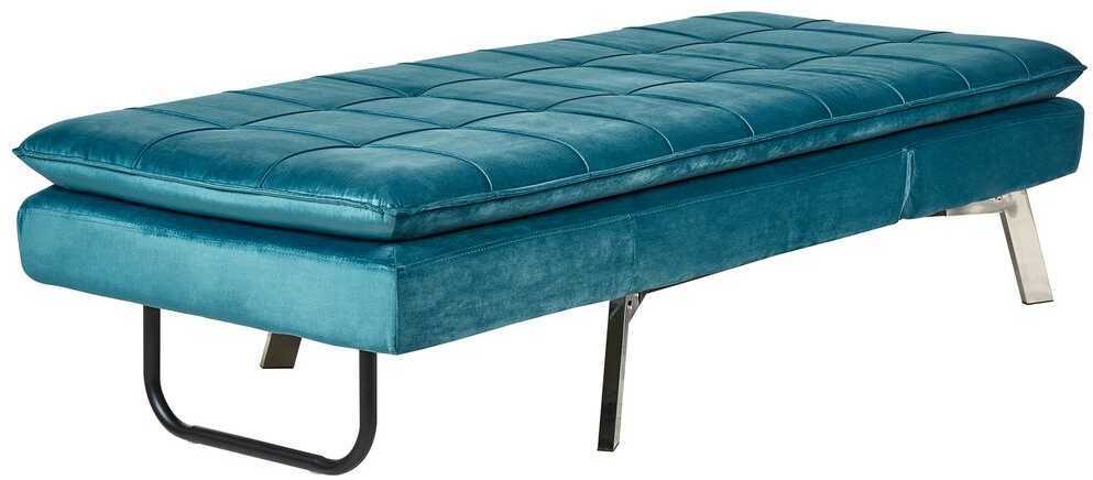Sofa Beliani Šezlongas LOIRET, veliūrinis, lazurito spalvos