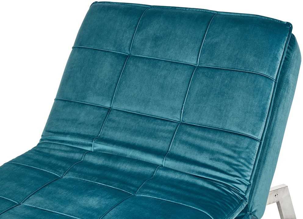 Sofa Beliani Šezlongas LOIRET, veliūrinis, lazurito spalvos