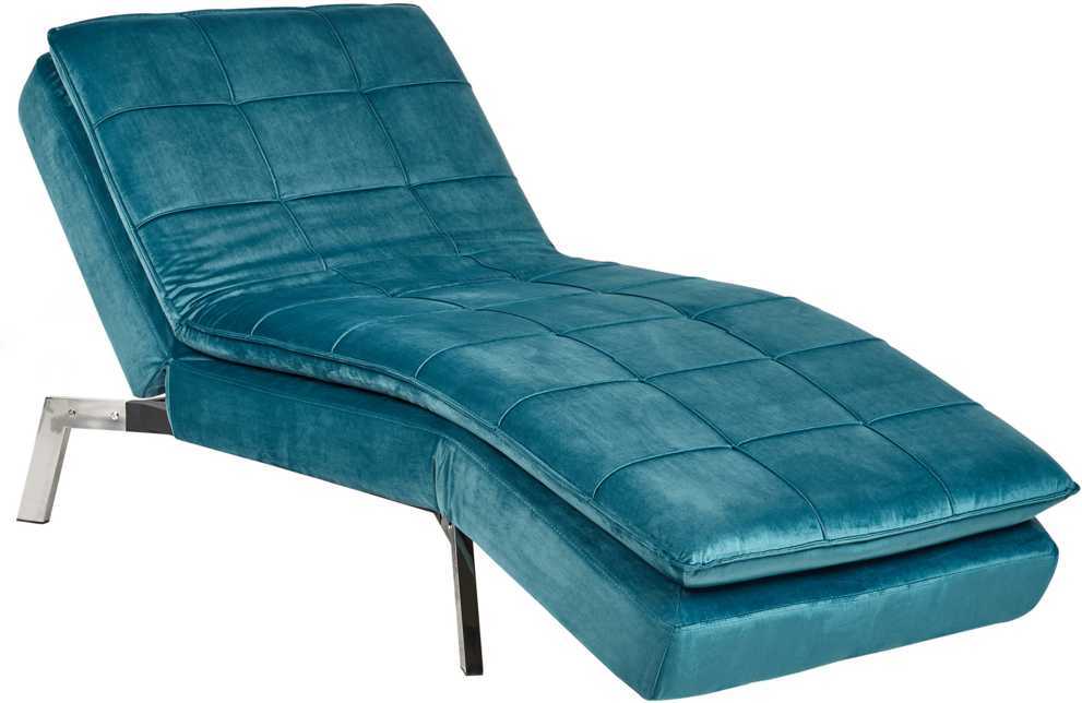 Sofa Beliani Šezlongas LOIRET, veliūrinis, lazurito spalvos