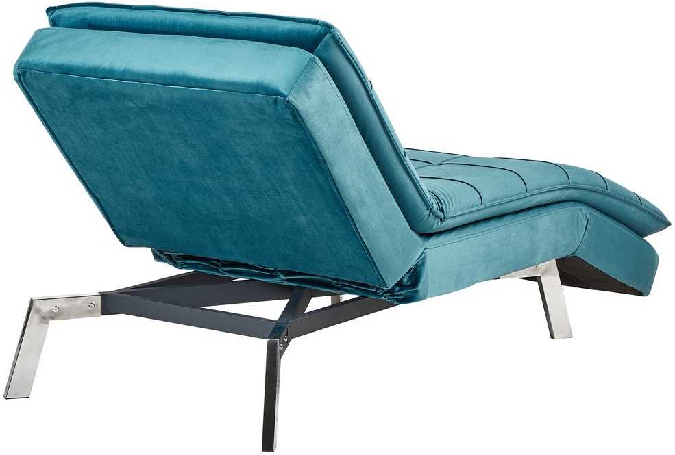 Sofa Beliani Šezlongas LOIRET, veliūrinis, lazurito spalvos