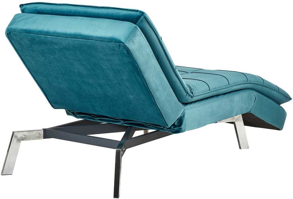 Sofa Beliani Šezlongas LOIRET, veliūrinis, lazurito spalvos