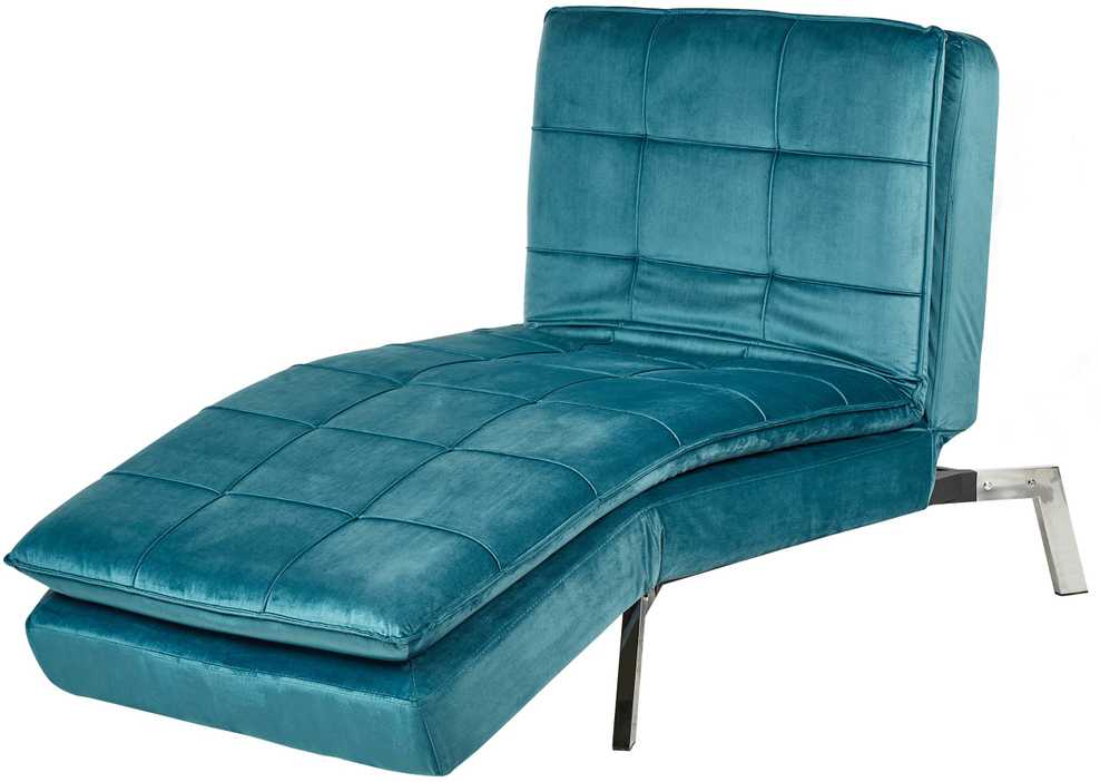 Sofa Beliani Šezlongas LOIRET, veliūrinis, lazurito spalvos