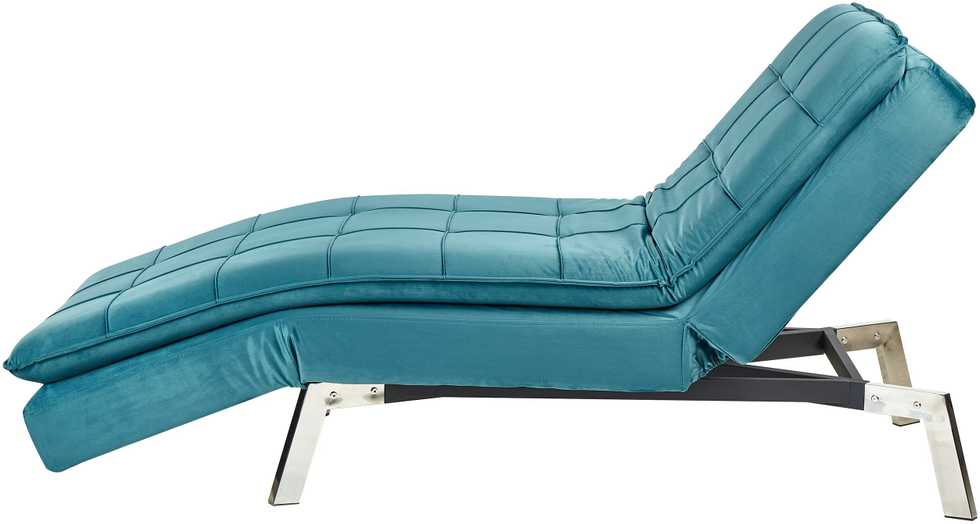 Sofa Beliani Šezlongas LOIRET, veliūrinis, lazurito spalvos