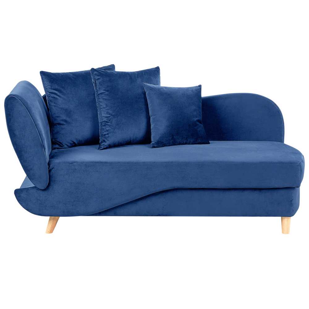 Sofa Beliani Kairinis gultas MERI su daiktadėže, tamsiai mėlynas veliūras