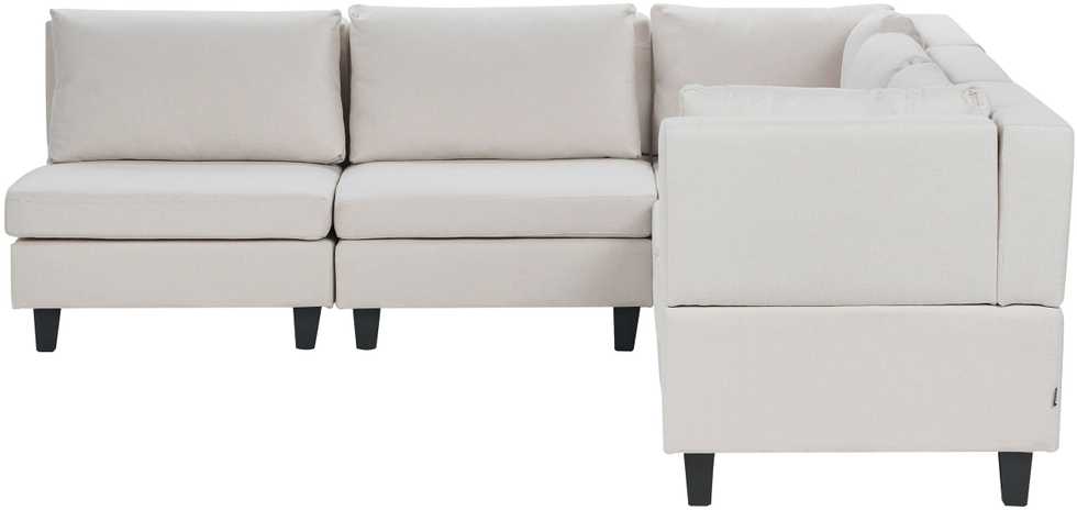 Beliani Modulinė 5 vietų kampinė sofa UNSTAD kairinė, šviesiai smėlio spalvos