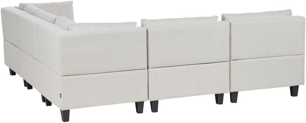 Beliani Modulinė 5 vietų kampinė sofa UNSTAD kairinė, šviesiai smėlio spalvos